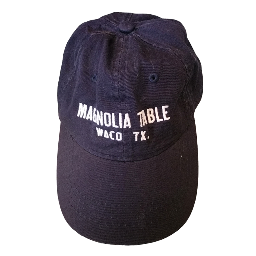 Magnolia Table Embroidered Adjustable Baseball Hat Cap Navy Blue